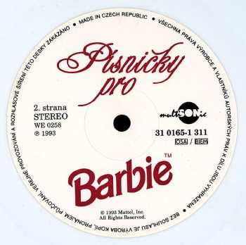 LP Various: Písničky Pro Barbie CLR 628844