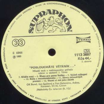 LP Various: "Posloucháte Větrník…"/1 (Mladý Rock Z Rozhlasového Pořadu) 42947