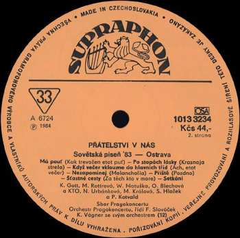 LP Various: Přátelství V Nás (Sovětská Píseň '83 Ostrava) 273231