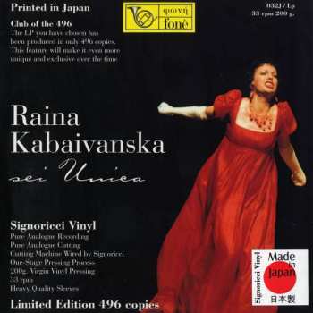 LP Raina Kabaivanska: Sei Unica LTD 649418