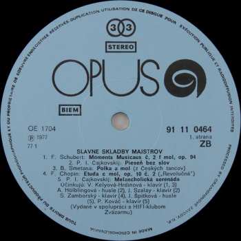 LP Various: Slávne Skladby Majstrov (78 1) 115495