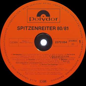 LP Various: Spitzenreiter 80/81 653427