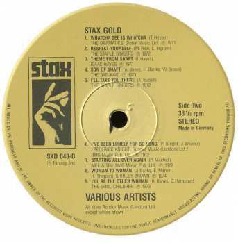 LP Various: Stax Gold : Hits 1968 > 1974 553926