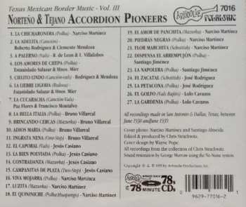 CD Various: Texas Mexican Border Music - Vol. III: Norteno & Tejano Accordion Pioneers 1929-1939 551325