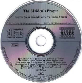 CD Various: The Maiden's Prayer (Leaves From Grandmother's Piano Album) 635856