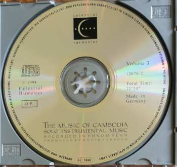 CD Various: The Music Of Cambodia, Volume 3 - Solo Instrumental Music 548392