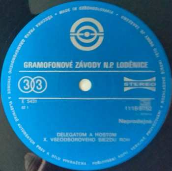 LP Various: X. Všeodborový Sjezd ROH 543633