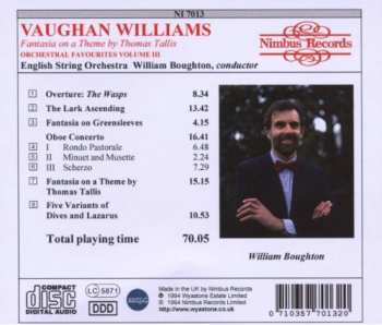 CD Ralph Vaughan Williams: Orchestral Favourites Volume III 645418