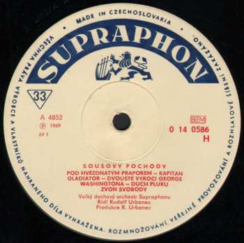 LP Velký Dechový Orchestr Supraphonu: Sousovy Pochody 610392