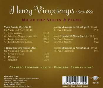 CD Henri Vieuxtemps: Music For Violin & Piano 660606