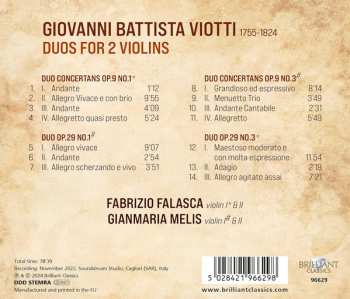 CD Giovanni Battista Viotti: Duos For 2 Violins 640775