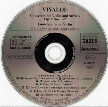 2CD Antonio Vivaldi: Twelve Concertos For Violin And Strings, Op.8 437075