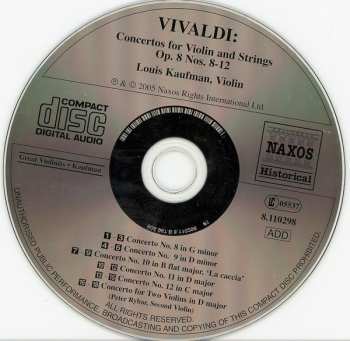 2CD Antonio Vivaldi: Twelve Concertos For Violin And Strings, Op.8 437075