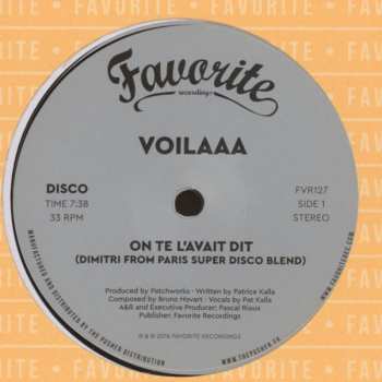 LP Voilaaa: On Te L’Avait Dit / Spies Are Watching Me (Remixes) 145401