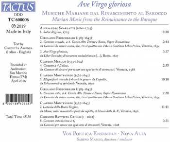 CD Vox Poetica Ensemble: Ave Virgo Gloriosa: Musiche Mariane Dal Rinascimento Al Barocco 123330