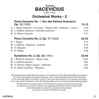 CD Vytautas Bacevičius: Orchestral Works • 2 621729