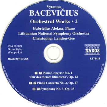 CD Vytautas Bacevičius: Orchestral Works • 2 621729