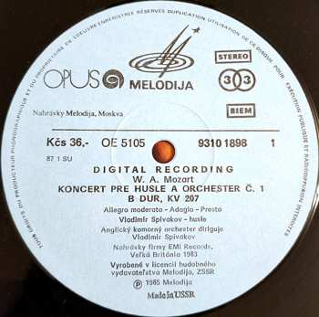 LP Wolfgang Amadeus Mozart: Koncerty Pre Husle A Orchester Č. 1 B Dur KV 207 / Č. 4  D Dur KV 218 543644