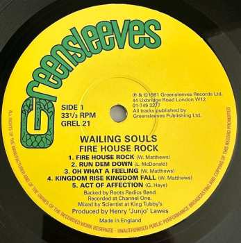 LP Wailing Souls: Fire House Rock 606168