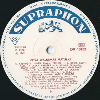 LP Waldemar Matuška: Zpívá Waldemar Matuška 43426