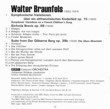 CD Walter Braunfels: Volume 2: Symphonic Variations On A French Children's Song / Suite From Der Gläserne Berg / Sinfonia Brevis 574987