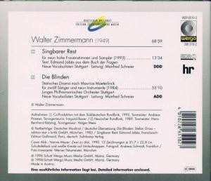 CD Walter Zimmermann: Singbarer Rest • Die Blinden 332527