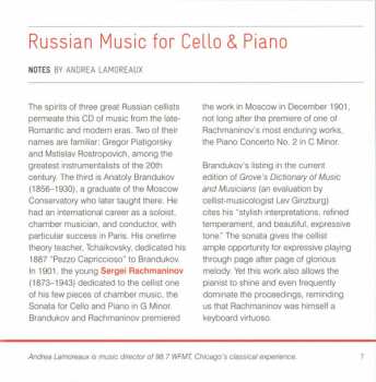 CD Wendy Warner: Russian Music For Cello & Piano 350811