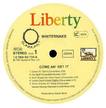 LP Whitesnake: Come An' Get It 603339