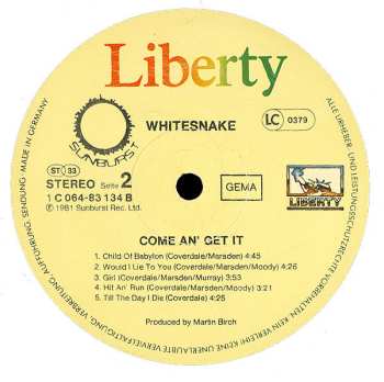 LP Whitesnake: Come An' Get It 603339