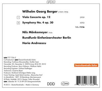 CD Rundfunk-Sinfonieorchester Berlin: Viola Concerto • Symphony 4 649246