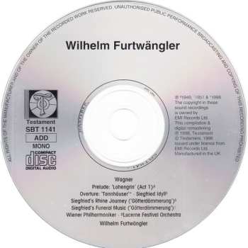 CD Wilhelm Furtwängler:  Furtwängler Conducts Wagner 633332