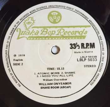 LP William Onyeabor: Atomic Bomb 569932