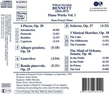 CD William Sterndale Bennett: Piano Works Vol. 1 567154