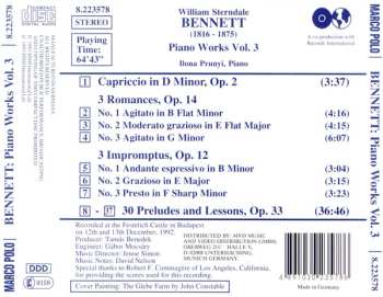 CD William Sterndale Bennett: Piano Works Vol. 3 560358