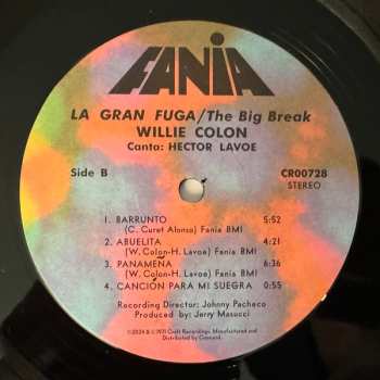 LP Willie Colón: Wanted By FBI / The Big Break - La Gran Fuga 551924