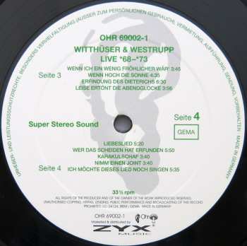 2LP Witthüser & Westrupp: Live *68–*73 69011