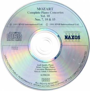 CD Wolfgang Amadeus Mozart: Mozart Complete Piano Concertos, Vol. 10 309463