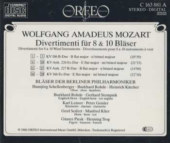 CD Wolfgang Amadeus Mozart: Divertimenti KV 166 186 Anh.226 227 for 8 & 10 Wind Instruments 346070