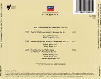 CD Wolfgang Amadeus Mozart: Duos For Violin & Viola • Divertimento In E Flat, KV 563 550178