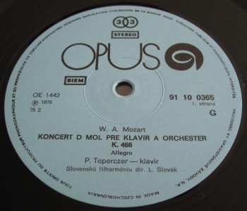 LP Wolfgang Amadeus Mozart: Koncert Pre Klavír A Orchester D Mol KV 466 53105