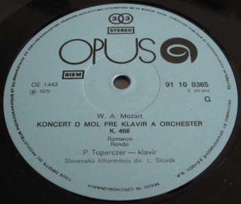 LP Wolfgang Amadeus Mozart: Koncert Pre Klavír A Orchester D Mol KV 466 53105