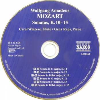 CD Wolfgang Amadeus Mozart: Mozart At Eight:  Keyboard & Flute Sonatas 259157