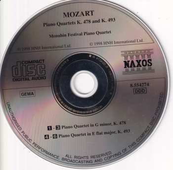 CD Wolfgang Amadeus Mozart: Piano Quartets K. 478 And K. 493 552274