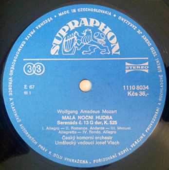 LP Wolfgang Amadeus Mozart: Malá Noční Hudba / Divertimento D Dur / Adagio A Fuga C Moll 560451