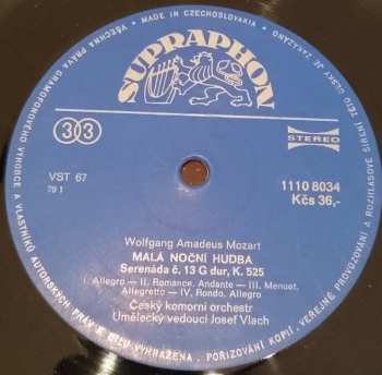 LP Wolfgang Amadeus Mozart: Malá Noční Hudba / Divertimento D Dur / Adagio A Fuga C Moll 651658