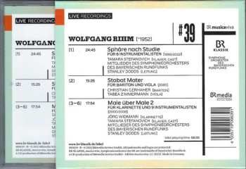 CD Wolfgang Rihm: #39 | Sphäre Nach Studie / Stabat Mater / Male Über Male 2 557053