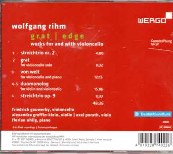 CD Wolfgang Rihm: Grat / Edge 557057