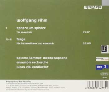 CD Wolfgang Rihm: Sphäre Um Sphäre / Frage 324632