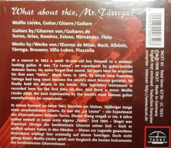 CD Wulfin Lieske: What About This, Mr. Tárrega? 408033