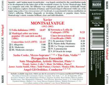 CD Xavier Montsalvatge: Madrigal / Cinco Invocaciones Al Crucificado / Folia Daliniana / Concertino 1+13 632474